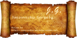 Jaszovszky Gergely névjegykártya